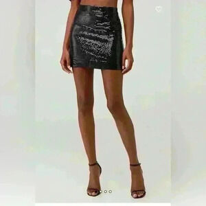 NONchalant Black Sequin Mini Skirt